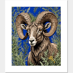 Nevada Desert Bighorn Sheep And Sagebrush 1 Posters and Art